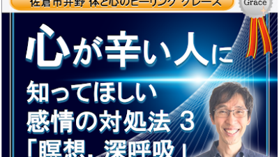 【心が辛い人に知って欲しい。感情の対処法  その３ 深呼吸や瞑想をする】